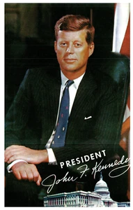 John F. Kennedy 35th President United States c.1960's Vintage Chrome Postcard - Picture 1 of 3