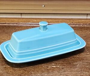 Vintage FiestaWare Turquoise 7.5" Covered Butter Dish 1980s Homer Laughlin