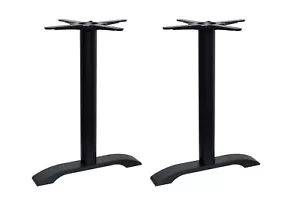 black premium cast iron twin pedestal twinbase table base dining restaurant - Picture 1 of 4