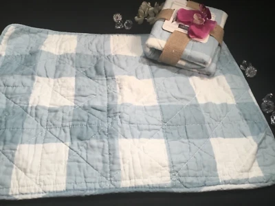 Fundas de almohada RACHEL ASHWELL FARMHOUSE 2PK ESTÁNDAR azul guinga a cuadros acolchadas Foto 1 de 4