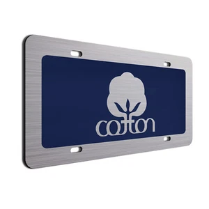 Cotton License Plate - Seal of Cotton Car tag - Navy - Picture 1 of 4