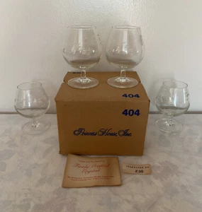 ⭐️Princess House Set Of 4 Crystal Etched Brandy Glasses #404⭐️ - Picture 1 of 19