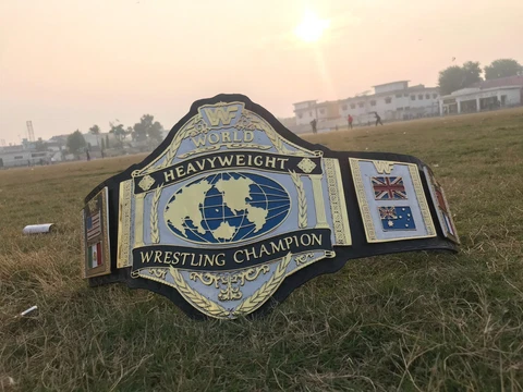 HOGAN 86  WRESTLING BELT 4MM ZINC PLATES AND ORIGNAL LEATHER Cover