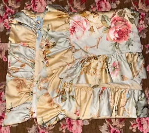Ralph Lauren ONE PAIR "Highfields" Ruffled Shams KING 370TC 100% Cotton SATEEN! - Picture 1 of 5