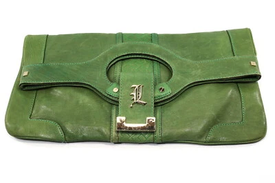 L.A.M.B. Bolso de mano convertible plegable de cuero verde Foto 1 de 4