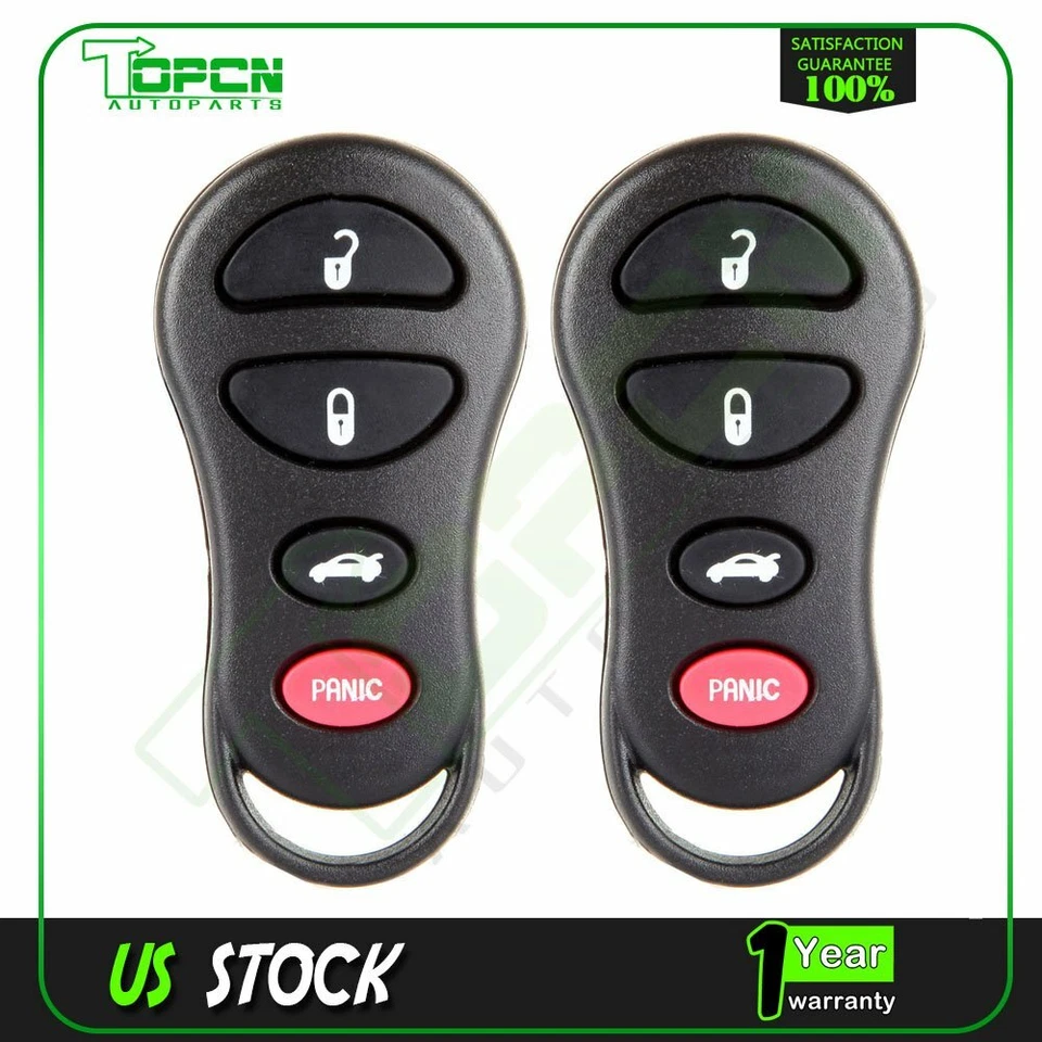 2 para Jeep Liberty Chrysler Sebring entrada sin llave mando a distancia coche llavero Foto 1 de 4