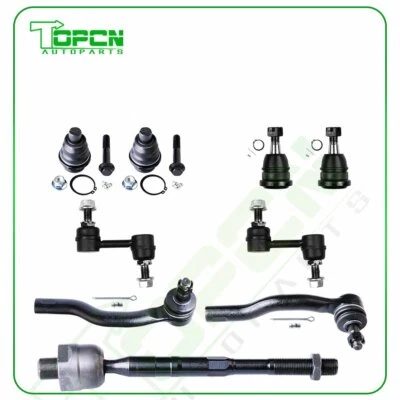 For 2004-2014 Nissan Armada Titan 10PCS Front Ball Joints Sway Bars Tie Rod Link Foto 1 de 4