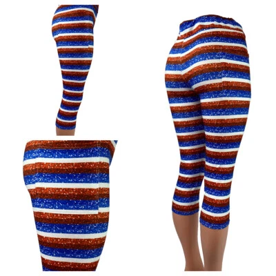 ¡Rayas rojas, blancas y azules! Capri con BOLSILLOS Múltiples Tallas ¡Súper Suave!! Foto 1 de 4