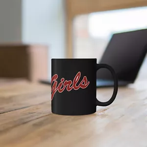 Girls Logo Friends TV Show Logo 2 Sided 11oz Coffee Tea Black Mug - Picture 1 of 2