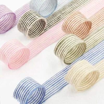 Coloured Striped Burlap Craft Ribbon - Party Decorating - Hat Making Supply - Image 1 of 4