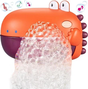 Máquina de burbujas Grechi dinosaurio NARANJA con música para la hora del baño juguete divertido para niños - Imagen 1 de 7