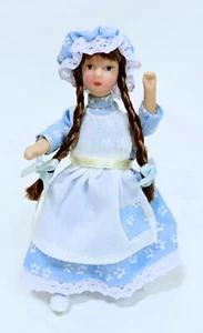 Dollhouse Miniature Porcelain Dressed Country Girl Doll - Picture 1 of 7