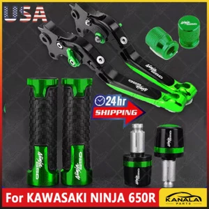 US For KAWASAKI NINJA 650R 2009-2016 Handle Grips Cap Brake Clutch Levers Sets - Picture 1 of 8