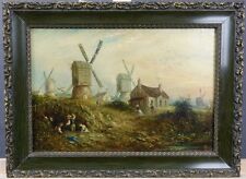 THOMAS COOPER MOORE (1827-1901)-HILLS&MILLS OLD NOTTINGHAM FOREST-OIL PAINTING