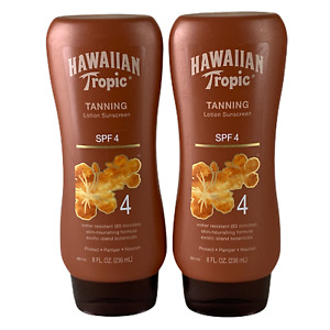 2X Hawaiian Tropic SPF 4 Sunscreen Protective Dark Tanning Sunscreen Lotion NEW 
