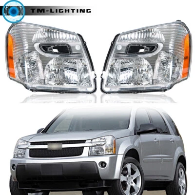 For 2005 06-2009 Chevrolet Equinox Halogen Headlights Chrome Housing Left+Right - Bild 1 von 4