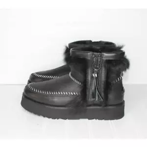 UGG DAMEN FLAUSCH PUNK DAMENSTIEFEL IN SCHWARZ GRÖSSE 6 - Bild 1 von 8