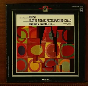 Bach Suites for Unaccompanied Cello HEAR 3 LP Maurice Gendron Philips PHC 3-010 - Picture 1 of 4