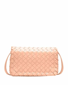 100% AUTH NEW BOTTEGA VENETA INTRECCIATO 15 OLYMPIA MINI NUDE CROSSBODY BAG - Picture 1 of 11