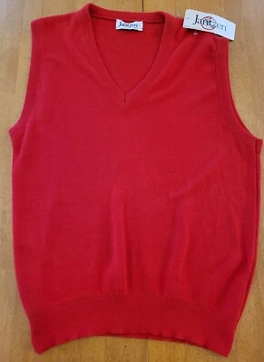 Chaleco Suéter Rojo Jantzen Vintage Nuevo con Etiquetas Talla XL Hecho en EE. UU. Foto 1 de 4