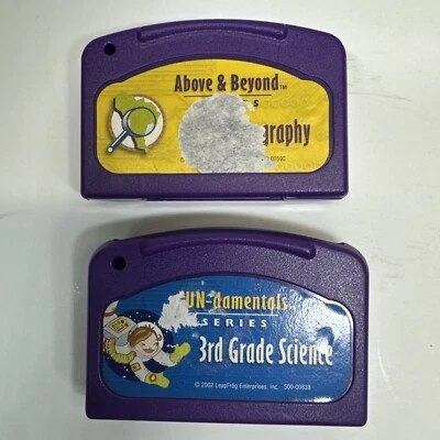 (2) Leapfrog Leapster Leap Quantum Pad Learning 3rd Grade Science A&B Geography - Image 1 of 2