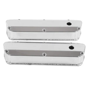 2pcs Fabricated Satin Aluminum Valve Covers Car Accessories For Small Block SBF - Picture 1 of 12