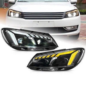 For 2011-15 VW Passat FULL LED Headlights Lamps w/Sequential Fit Factory Halogen - Picture 1 of 11