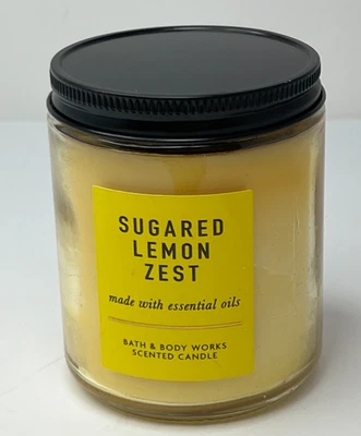 Vela perfumada de mecha única con ralladura de limón azucarada baño y cuerpo funciona con aceites esenciales Foto 1 de 4
