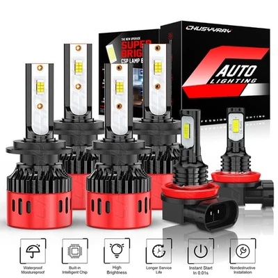 Fit Mercedes-Benz E350 E320 E550 -6x 6000K LED Headlight + Fog Light Bulbs Kit - Image 1 of 4