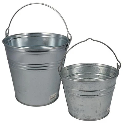 Zinkeimer Blecheimer verzinkt Wassereimer Metall Deko Asche Pflanzen Eimer 5 10 - Bild 1 von 4