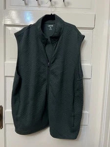 IZOD Men's Deep Forest Green Quilted Vest with Pockets and Zip Front Size XXL - Picture 1 of 5