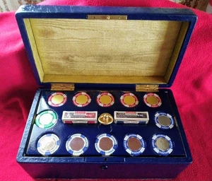 Texas Hold Em Poker Set in Navy Blue Caddy & Case - Bild 1 von 11