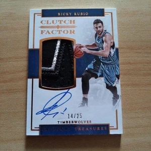 2016 Panini Clutch Factor Ricky Rubio Minnesota Timberwolves Patch Auto /25 #31 - Picture 1 of 24