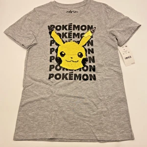 Kids Pokemon Flip Sequined Pikachu T Shirt Medium - NWT - Picture 1 of 5
