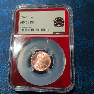 2025 1c Lincoln Shield Cent Penny NGC MS65RD EDC Red Core - Image 1 of 2