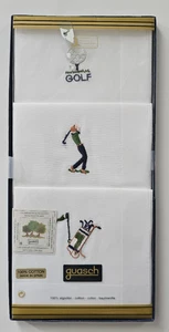 NEU Herren GUASCH 3er Pack TASCHENTÜCHER bestickt GOLFMOTIV Baumwolle SPANIEN #15253 - Bild 1 von 4