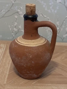 Jarra de agua de cerámica de barro de terracota vintage con mango decoración rústica de terracota - Imagen 1 de 10