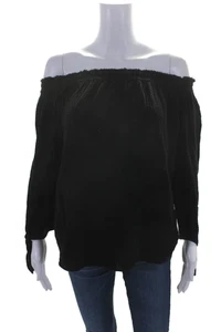 Generation Love Women's Off The Shoulder Button Down Blouse Black Size XS - Picture 1 of 6
