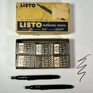 LISTO Marking Pencils (2) and 18 Boxes of 5 ea. “Leads” Vintage New Old Stock - Picture 1 of 10