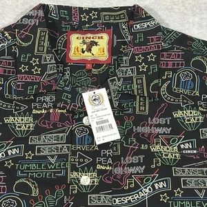 New With Tags Cinch Men's Black Neon All Over Print Western Short Sleeve Large - Picture 1 of 9