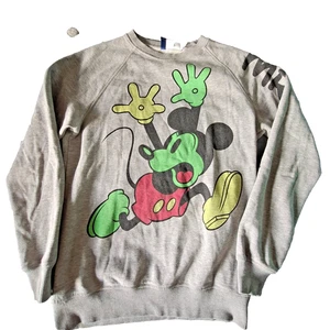 Felpa Disney Topolino "Mr.Mouse" H&M grigio diviso 2 lati con colori fluo taglia M - Foto 1 di 7