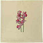 40cm x 40cm 'Pink Sweetpea Flowers' Canvas Cushion Cover (CV00029401)