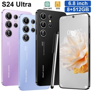 S24 Ultra Smartphone 6.8" HD Android Factory Unlocked 8+512GB 7800mAh Dual SIM - Picture 1 of 26