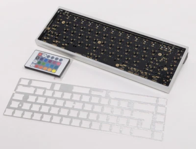 Drop X RED SCARF II+ VER.C 68-KEY CUSTOM KEYBOARD KIT, SILVER CASE, BLACK FEET, - Image 1 of 4