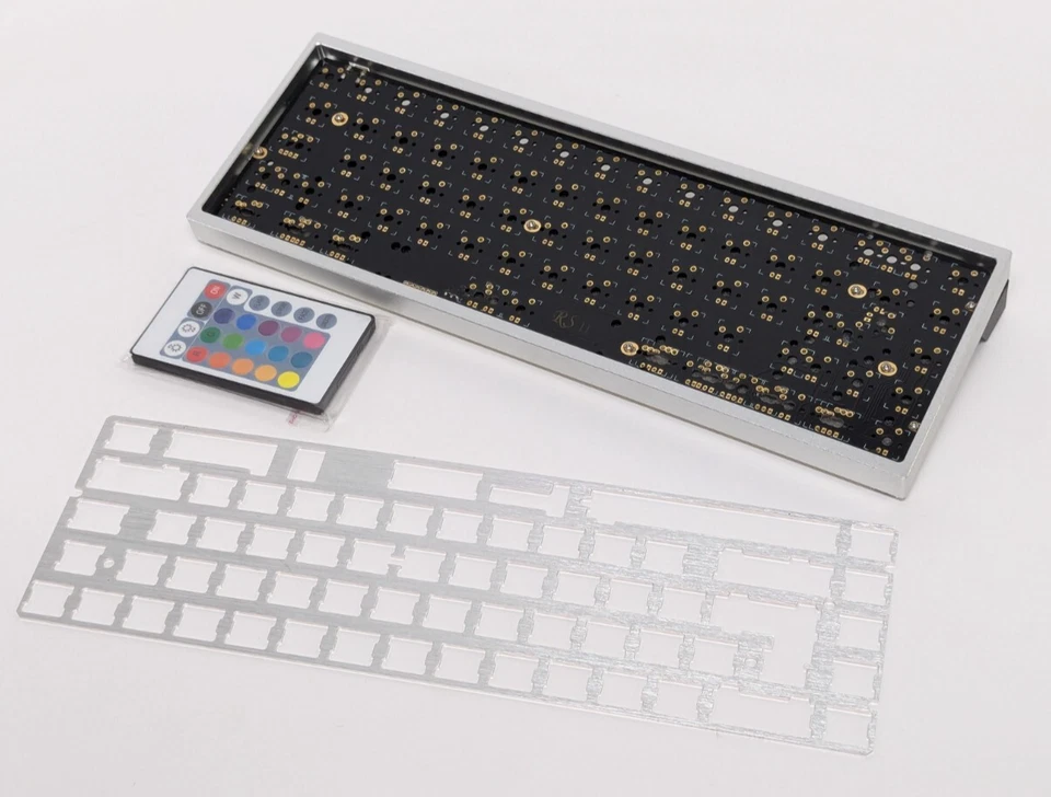 Drop X RED SCARF II+ VER.C 68-KEY CUSTOM KEYBOARD KIT, SILVER CASE, BLACK FEET, - Image 1 of 4