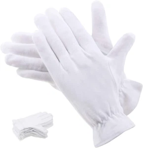100 Percent Cotton Gloves for Dry Hands Eczema, Selizo 10 Pairs White Cotton Glo - Picture 1 of 12