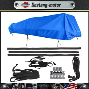 21-24ft Waterproof Heavy Duty Boat Cover Trailerable Pontoon Dust Resistant Blue - Foto 1 di 12