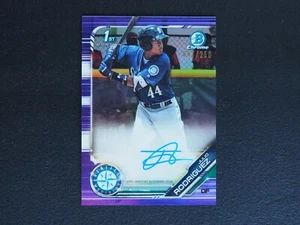 2019 1st Bowman Chrome Julio Rodriguez AUTO Autograph Purple Refractor #047/250 - Bild 1 von 2