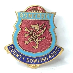 Vintage Somerset County Bowling Association Enamel H.W Miller 29 x 27 mm - Picture 1 of 3