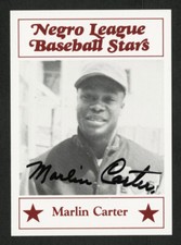 1986 NEGRO LEAGUE BASEBALL STARS #50 MARLIN CARTER AUTOGRAPHED RARE SIGNED MINT 